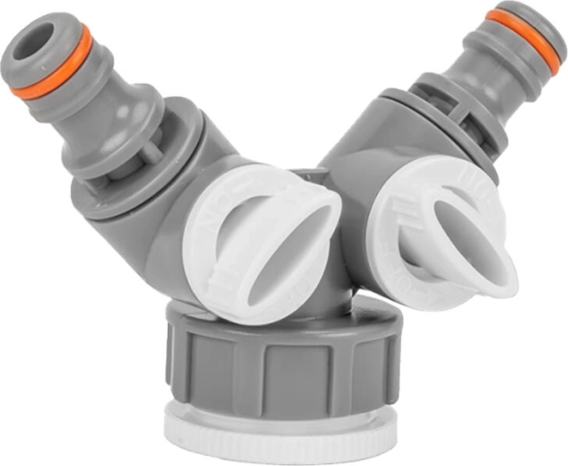 Plastični razdelilnik z ventili za 2 hitre spojke 1" in 3/4" WHITE LINE
