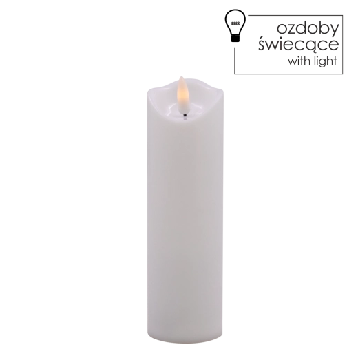 Bela LED sveča z migetajočim plamenom 5 × 17,5 cm