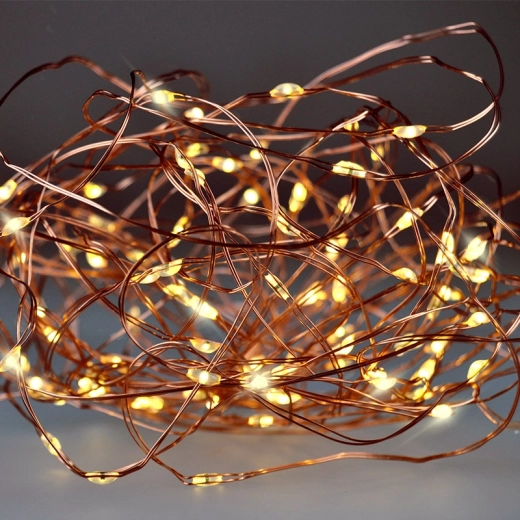 Solight Christmas LED string lights on copper wire, 10 m, 100 mini LEDs, warm white
