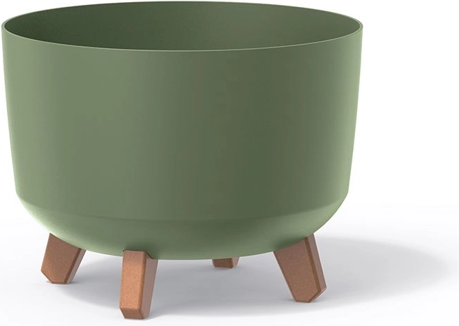 Cvetlični lonec Gracia 34 cm v zemeljsko zeleni z vložkom