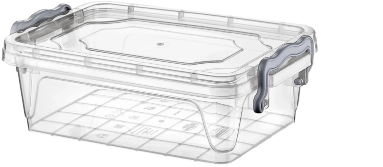 Plastična škatla za shranjevanje 2 l s pokrovom na zaponke, prozorna