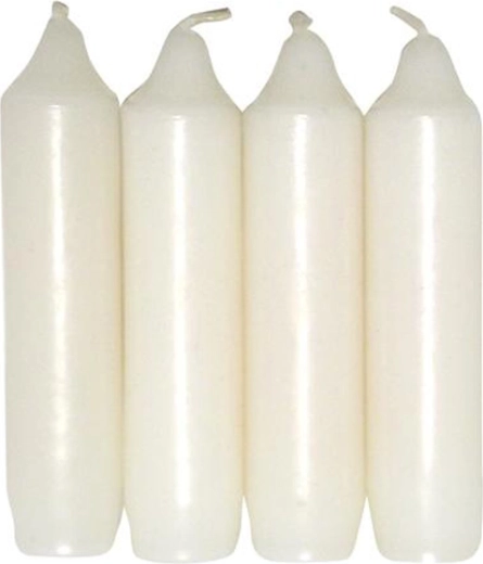 Adventne bele sveče 10 cm, premer 2,5 cm – set 4 kos