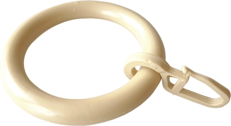 Obročki za zavese s kaveljčkom, bež (10 kosov)