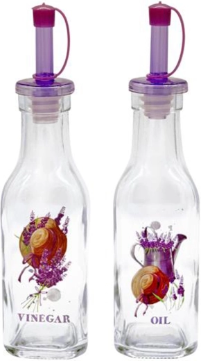 Steklenički za olje in kis TORO 180 ml – sivka, 2 kosa