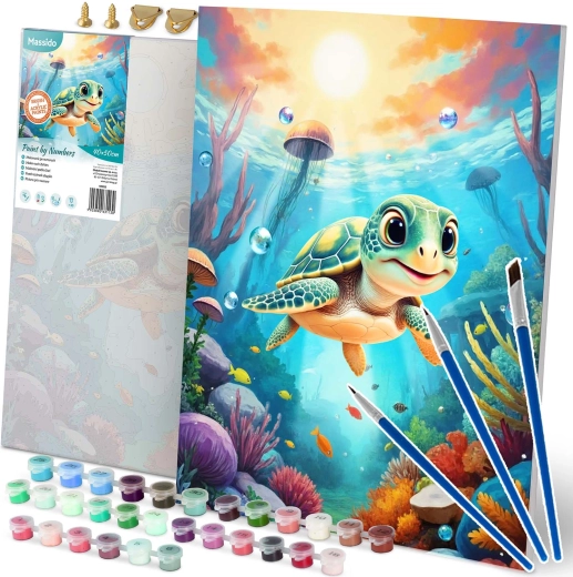 Slikanje po številkah 40×50 cm Massido želvica