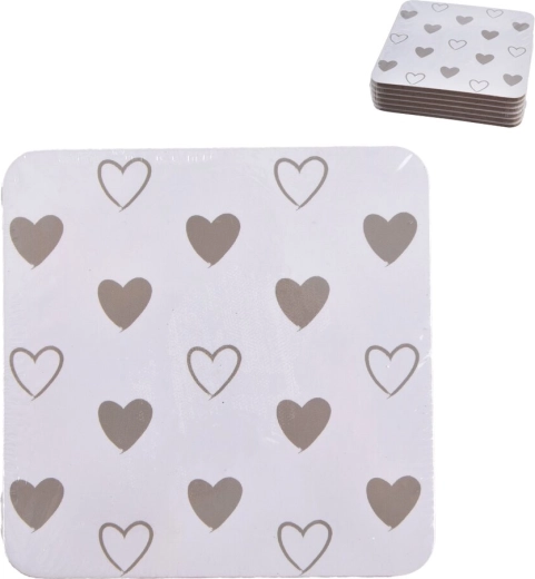 Plutasti podstavki v obliki srca 10 × 10 cm, 6 kos