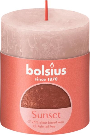 Rustikalna sveča 80 × 68 mm rožnata/jantarna