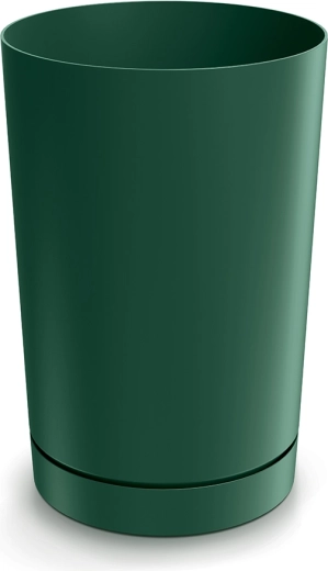 Cvetlični lonec TUBO 30 cm s podstavljem – temno zelen