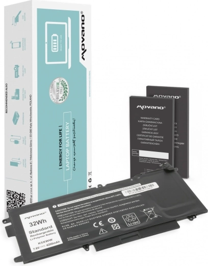 Movano baterija K5XWW za Dell Latitude 5289 in 7390 2-v-1 (4200 mAh, 32 Wh)