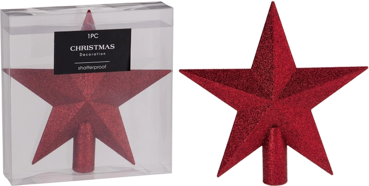 Burgundy star Christmas tree topper 19 cm