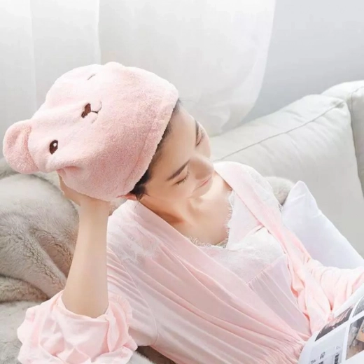 Hitro sušeča brisača za lase 4 v 1 – rožnata