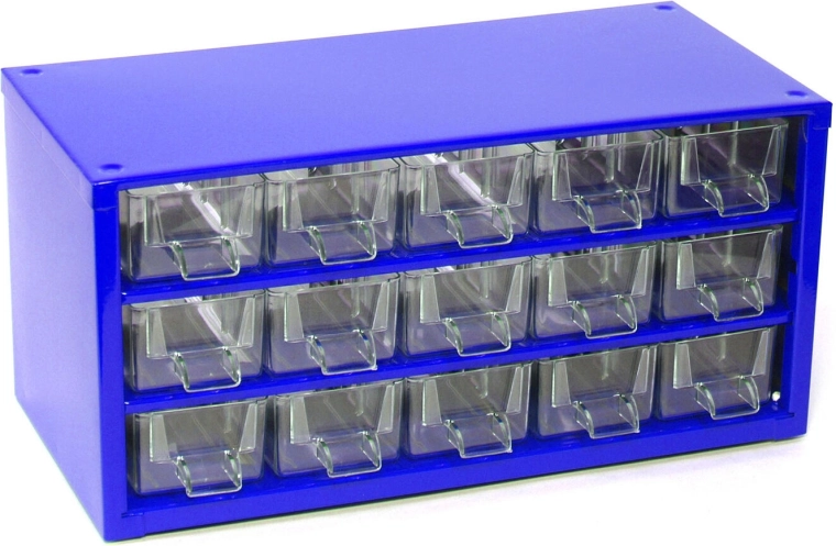 Kovinska shranjevalna omarica z 15 malimi predali 30,5 × 15 × 15,5 cm TOKOZ