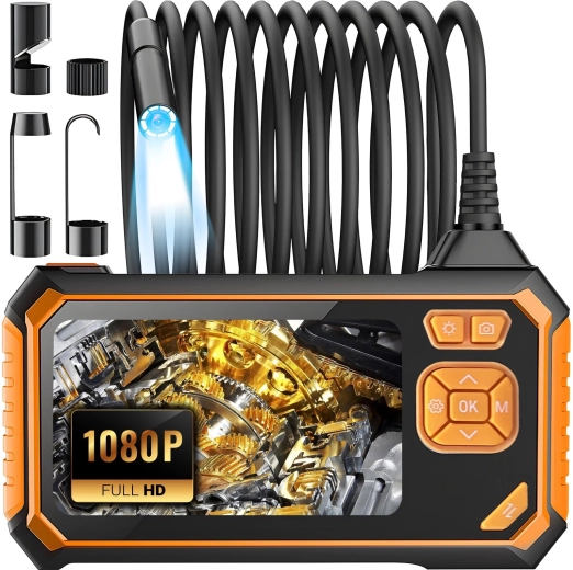 Renew Force inspection endoscope camera with 4.3" LCD, 5 m, Full HD, IP67 (orange) - 1 piece