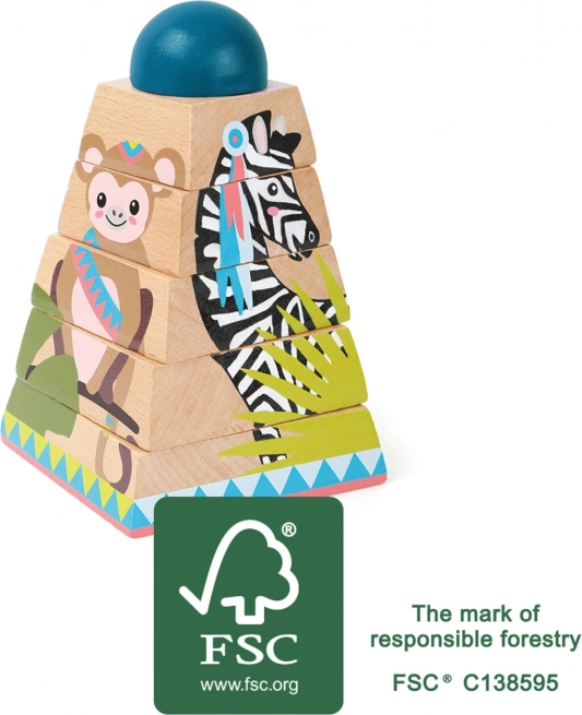 Leseni zložljivi stolp Jungle small foot