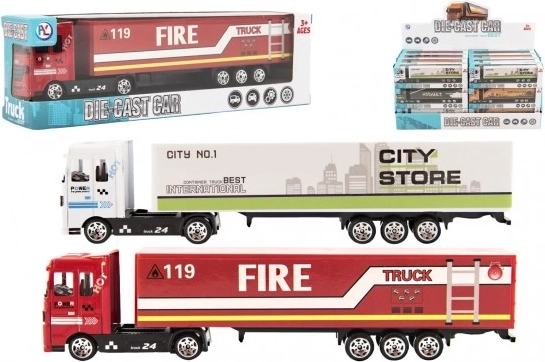 Tovornjak s prikolico – kovinska kabina, prosti tek, 19 cm