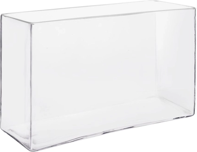 Prozorna steklena vaza 24,5 × 8 × 15,5 cm