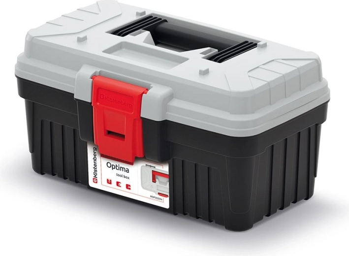 Kovček za orodje Optima brez pregrad 296 × 178 × 153 mm – siv