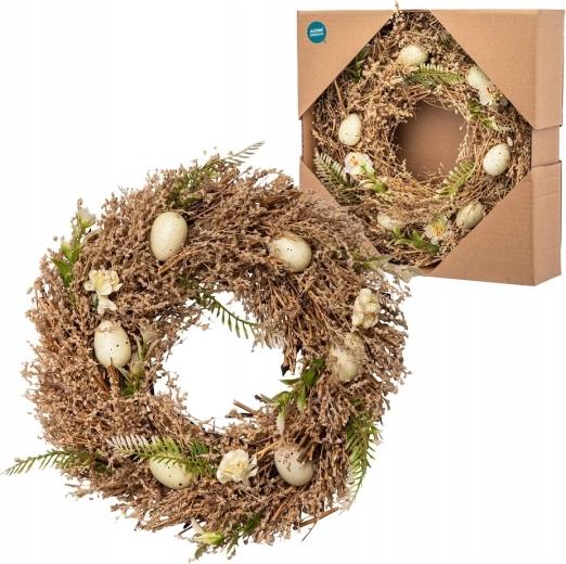 Spomladanski venček boho bež 30 cm