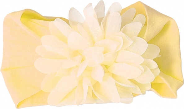 Otroški naglavni trak s cvetom - ecru, širok