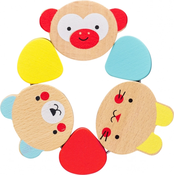 Leseni grizalo z živalicami za otroke