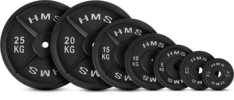 Utežna plošča HMS TCN 5 kg iz litega železa (31 mm)