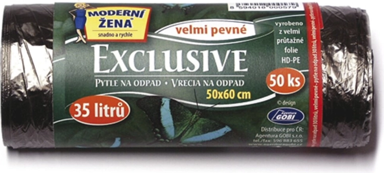 Vrečke za odpad Exclusive 35 l črne 50 kos