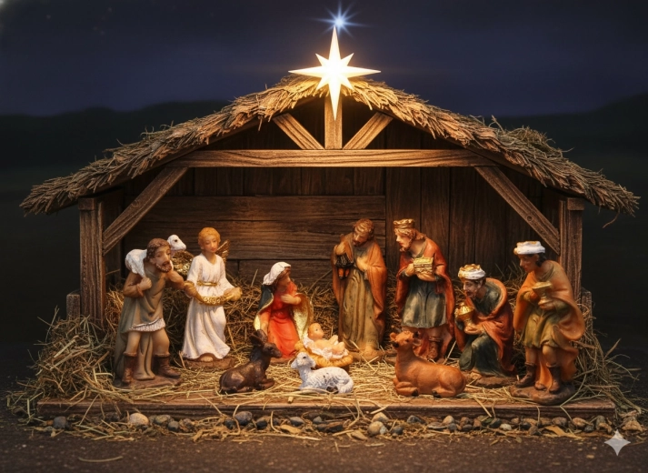 Set jasličnih figur 11 kosov, 5,5 cm – ročno pobarvan poliurezin