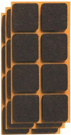 Samolepilne filcne podložke za pohištvo 20 × 20 mm, rjave (24 kos)