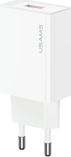 USAMS T69 omrežni polnilnik USB-A 10,5 W 2,1 A bel
