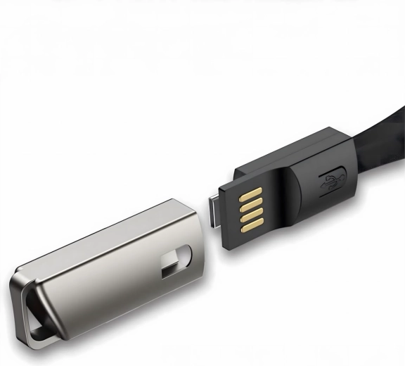 Kabel obesek in vrvica USB‑C na USB‑A za hitro polnjenje in prenos podatkov