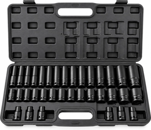 RENEW FORCE Impact Socket Set 1/2" 8–32 mm, 35 pieces