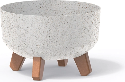 Cvetlični lonec Gracia Low Eco Wood 23,5 cm – bel