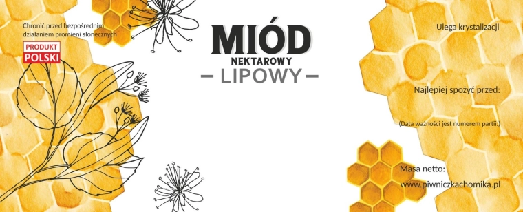 Komplet etiket za lipov cvetlični med 154 × 60 mm, 100 kos