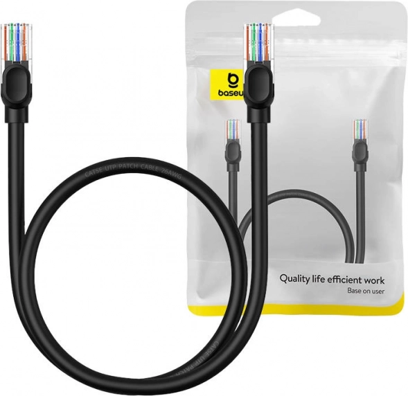 Omrežni kabel BASEUS Ethernet CAT5 0,5 m črn