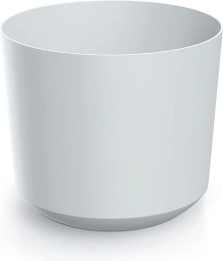 Beli plastični lonček za rože Tubo 10,8 cm