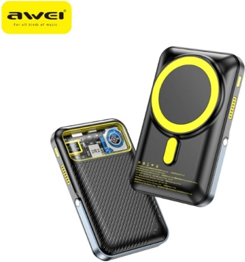 Awei magnetna brezžična power banka MagSafe 10000 mAh črna