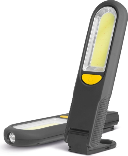 Magnetna montažna svetilka COB in SMD LED s kaveljčkom in opozorilno lučko