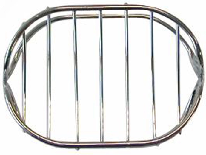 Žičnata ovalna podstavka za milo, kromirana kovina 8,4 × 10,7 × 3,8 cm