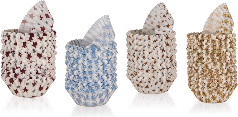 Papirnati slaščičarski košíčki XMASS, mešanica barv, 3 × 2,1 cm, 200 kosov