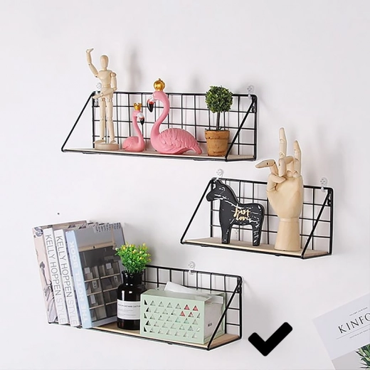 Stenska polica 45 × 13,5 cm – črna