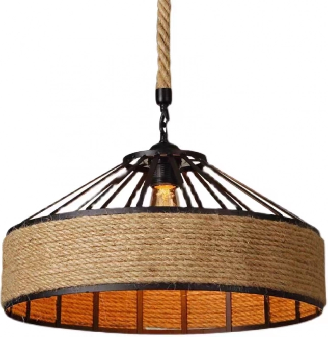 Stropna viseča svetilka iz konopljine vrvi, premer 40 cm