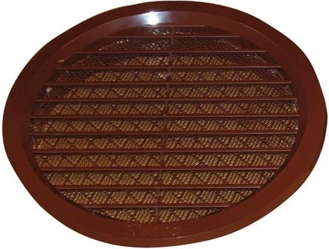 Plastična prezračevalna rešetka z mrežico 150 mm – Rjava