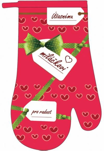 Kuhinjska rokavica TORO z napisom Čudovitemu ljubljenčku, rdeča