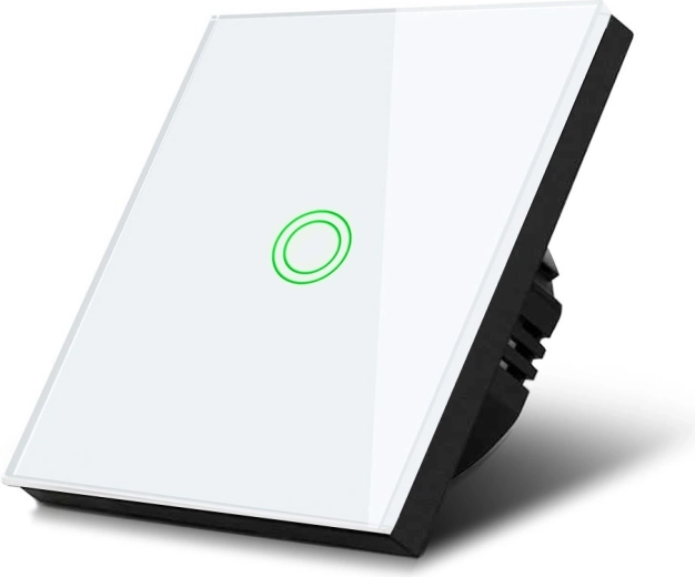 MACLEAN MCE710W Touch Light Switch, white glass panel