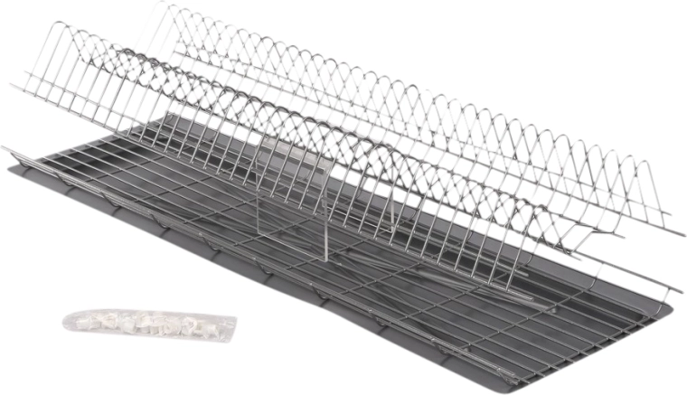 Metpol stenski odcejalnik za omarico 80 cm, srebrn, s pladnjem