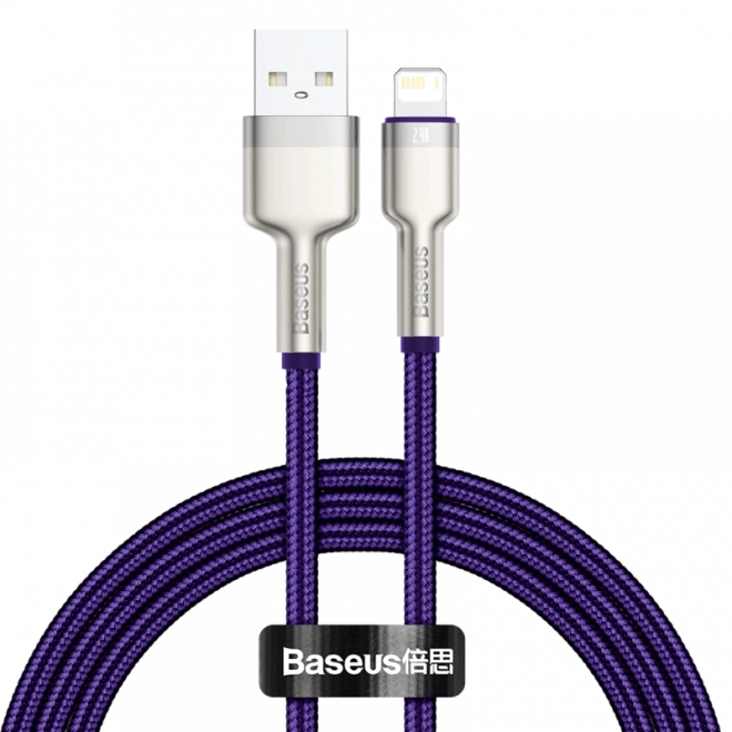 Baseus Cafule pleten USB–Lightning kabel 1 m, 2,4 A, vijoličen
