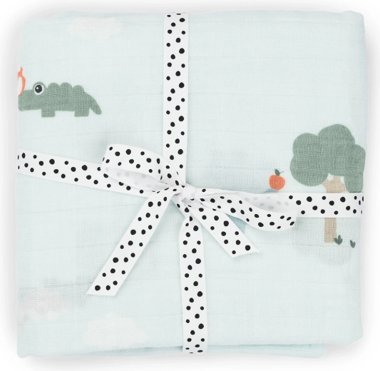Done by Deer muslin swaddle blanket Playground blue