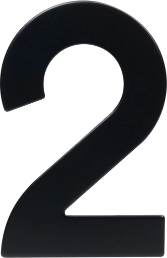 Hišna številka 2, 95 mm, nerjaveče jeklo, črna mat