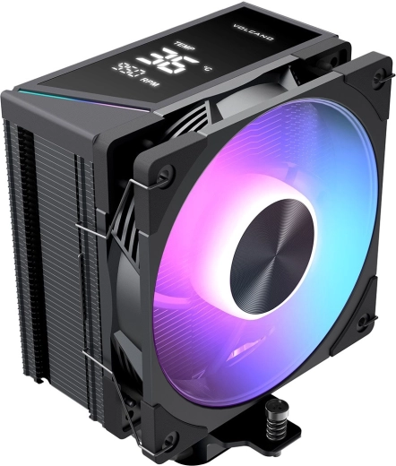 Zračni hladilnik CPU Modecom Volcano 0C T102 z LCD in ARGB 120 mm, črn