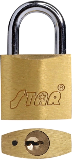 Viseča ključavnica STAR 40 mm medenina, 3 ključi